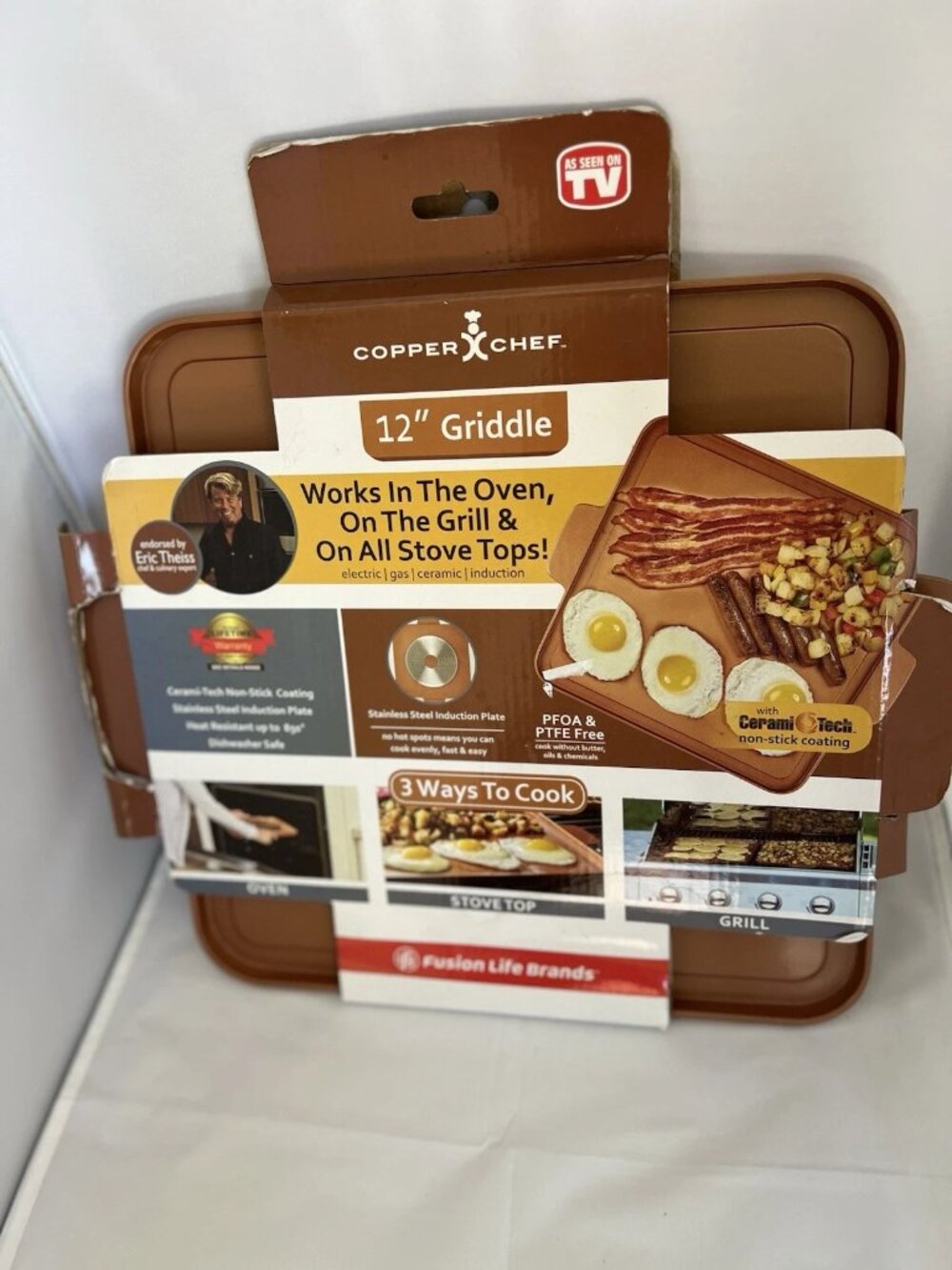 Copper Chef 12x12 Ridges Square Grill Pan Oven Safe Non-Stick 1 pc